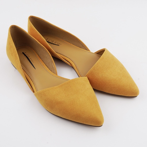 New JCREW Size 7.5 Zoe Sueded d'Orsay Flats in Bronzed Ochre - Picture 2 of 4